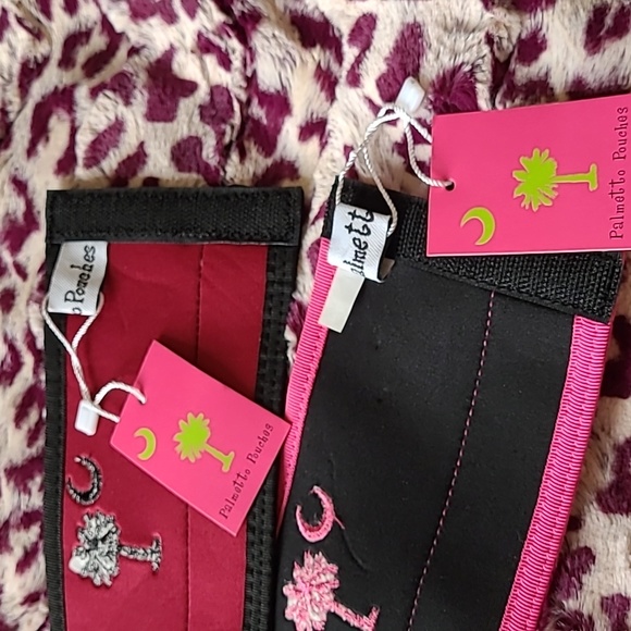 2 Palmetto Pouches velcro koozies. South Carolina embroidered Palmetto Tree Moon - Picture 3 of 5